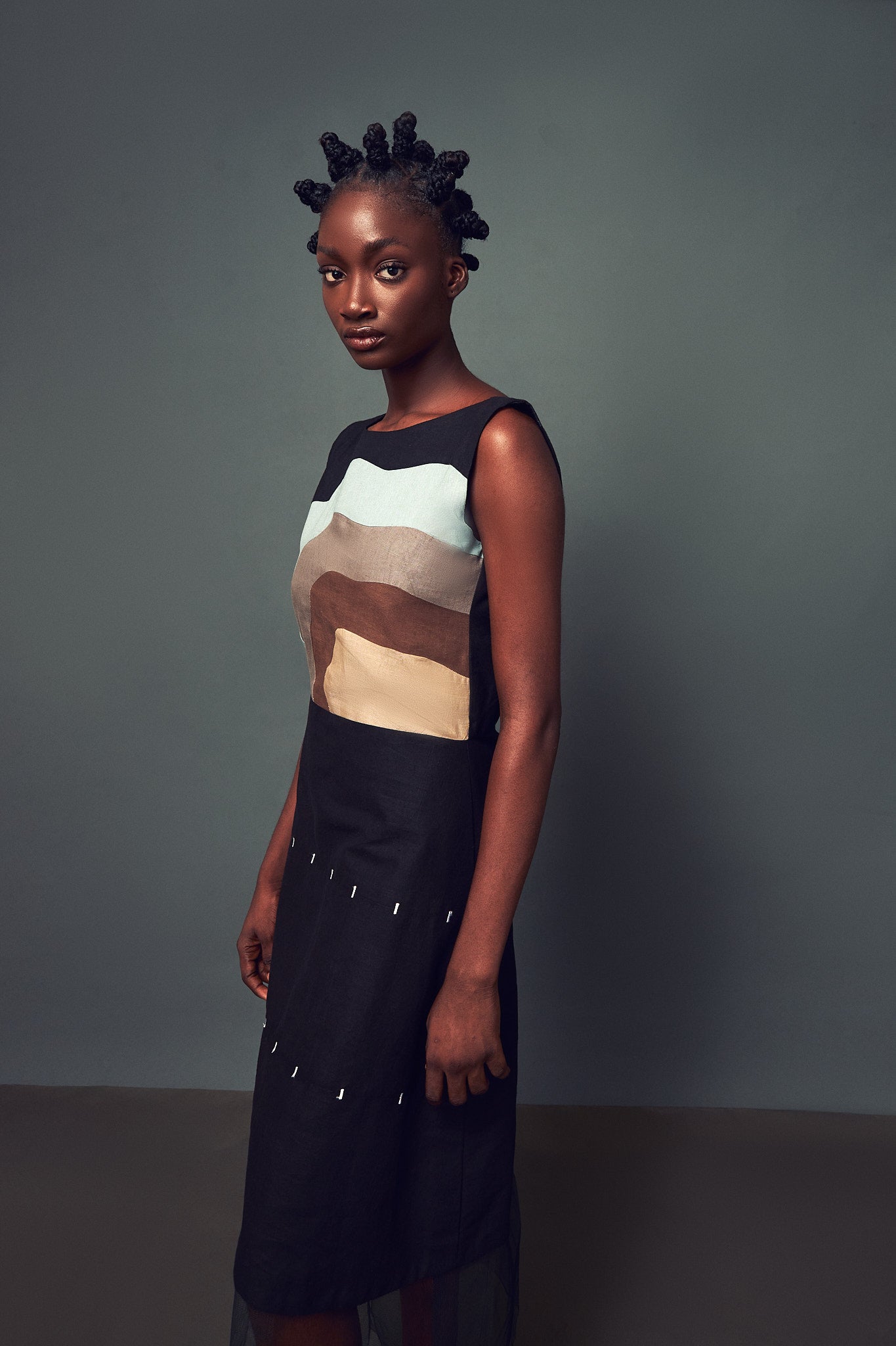 NEITHER BLACK NOR WHITE STITCH DRESS