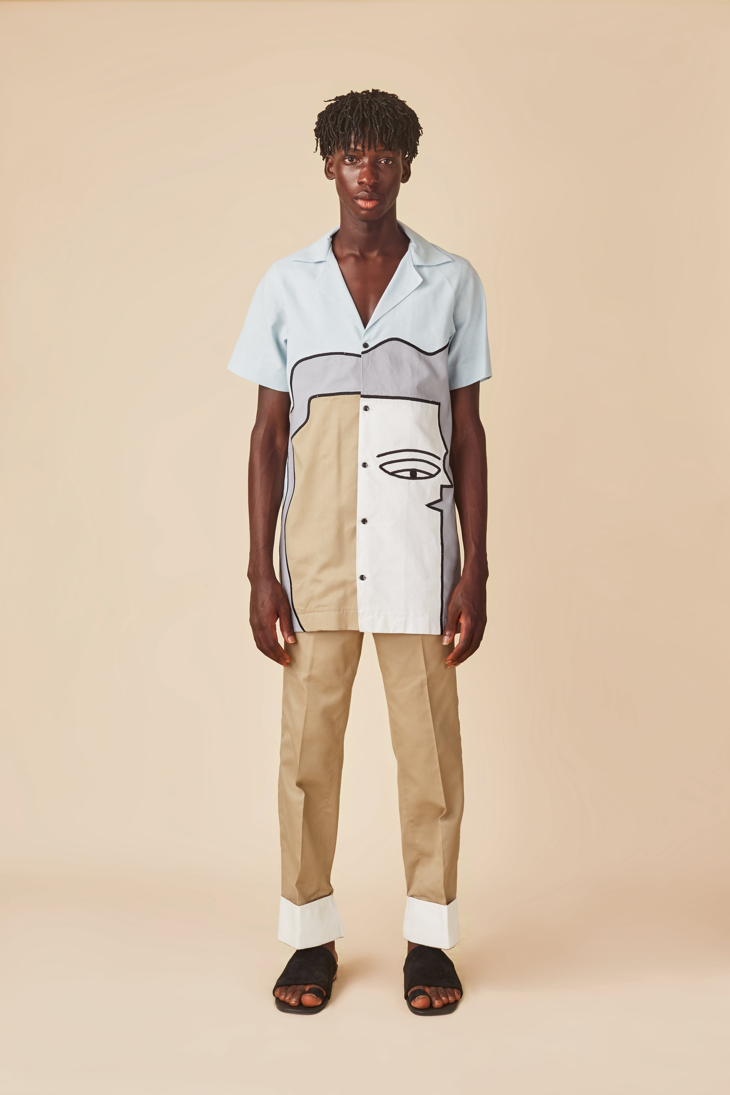 CONTRAST CUFFLINKS-HEM PANTS