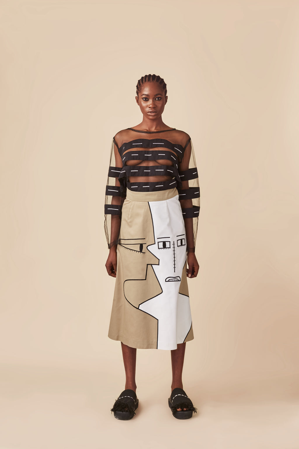 ROAD TRACK MESH BLOUSE