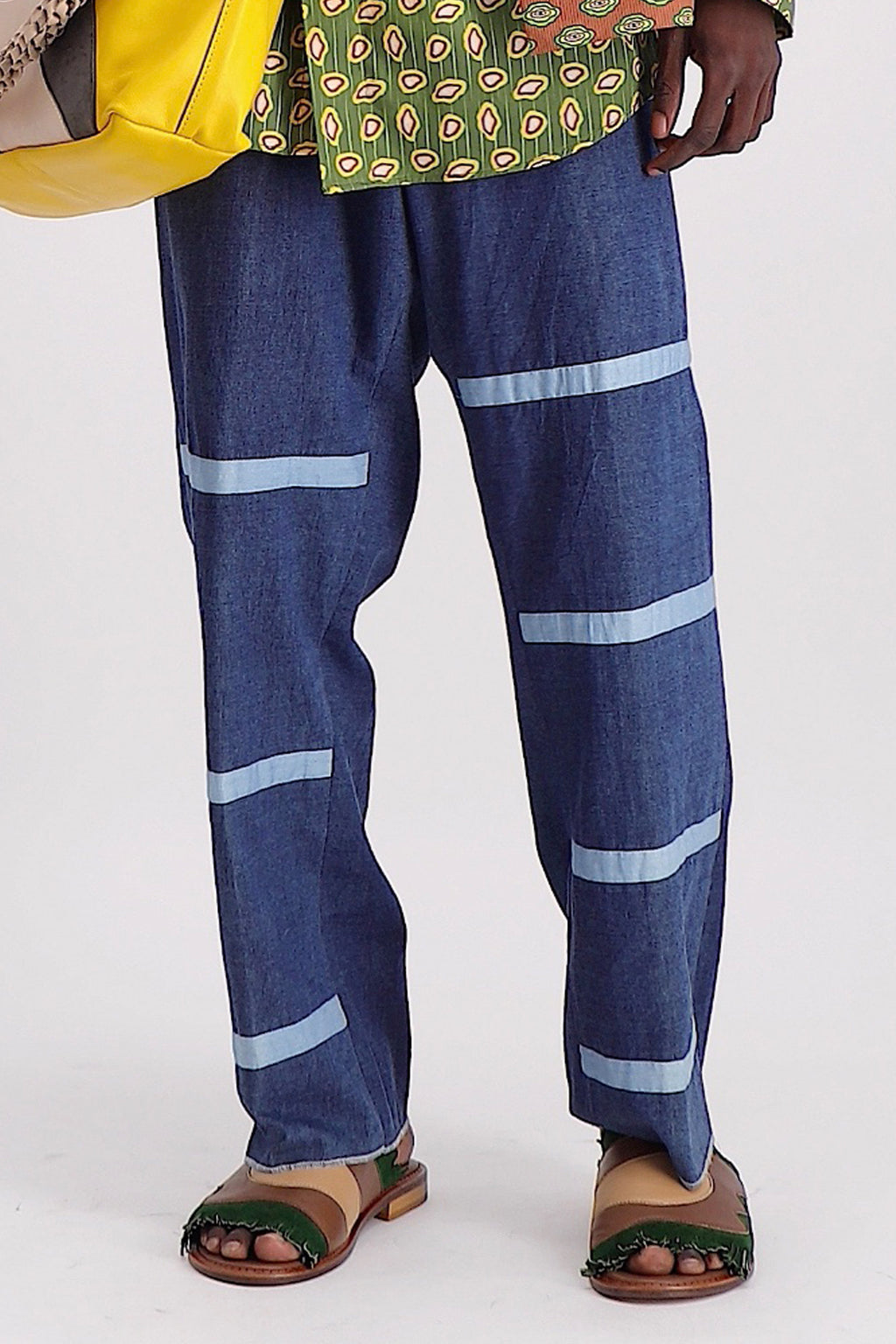 CONTRAST DENIM JOINTS PANTS